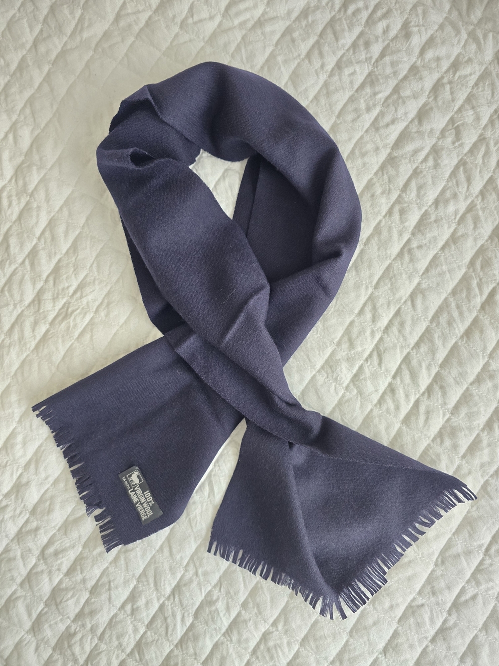 Classic Virgin Wool Men’s Dark Navy Scarf